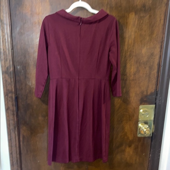 Talbots Red Sheath Dress Cowl Neck 3/4 Sleeves Size 4 - Picture 4 of 4